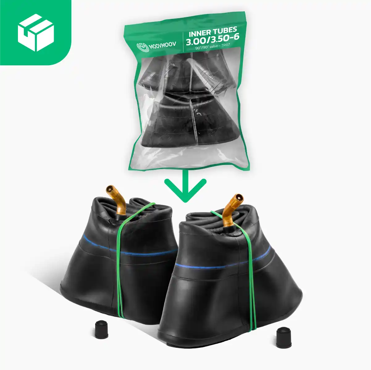 2 wheelbarrow inner tubes 3.50-6 bent valve