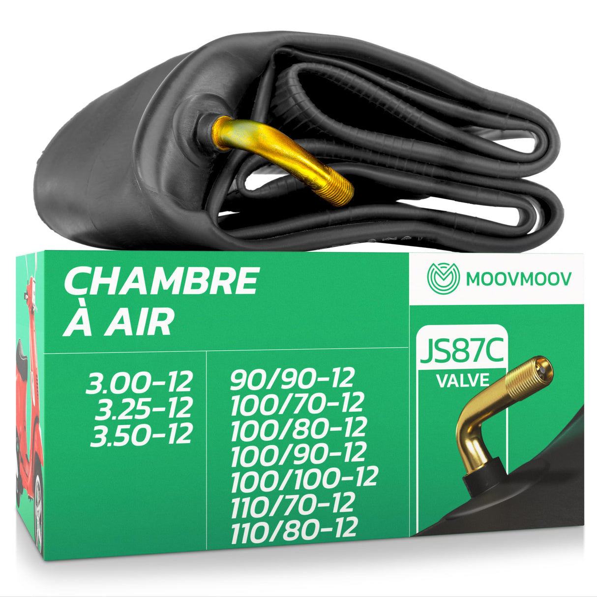 Chambre à air 3.00/3.50-12 valve coudée (JS87C)