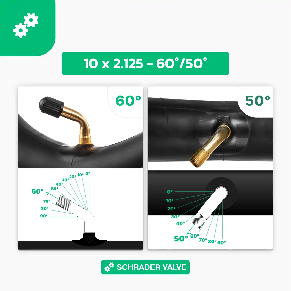 Inner tube 10x2.125 bent valve 60 50 balance bike