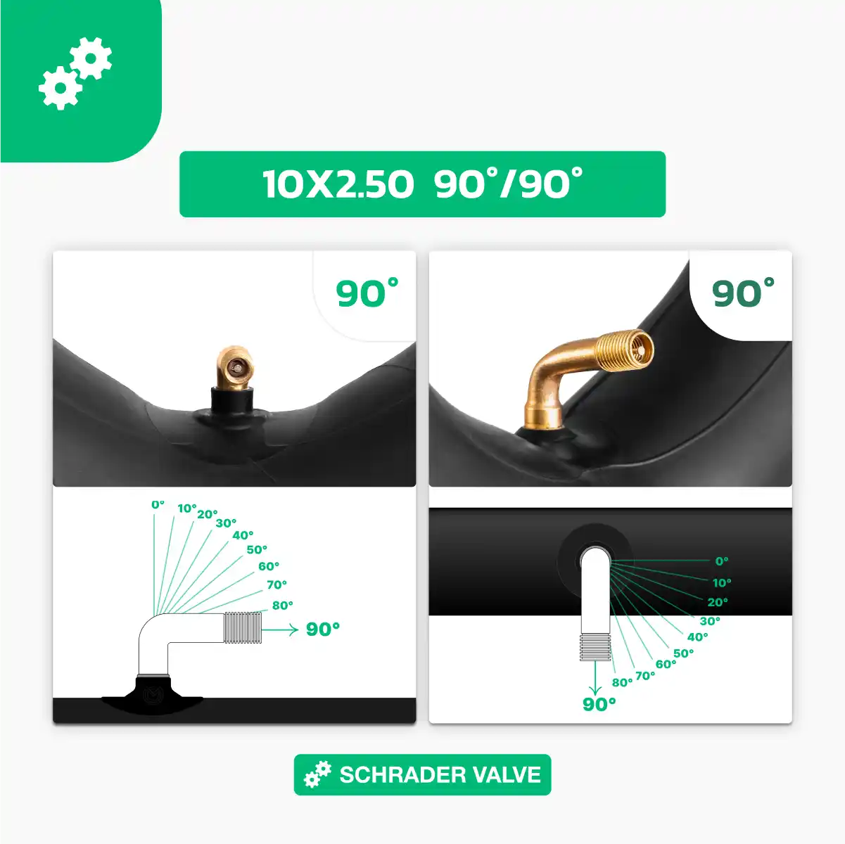 Inner tube 10x2.5 valve 90/90