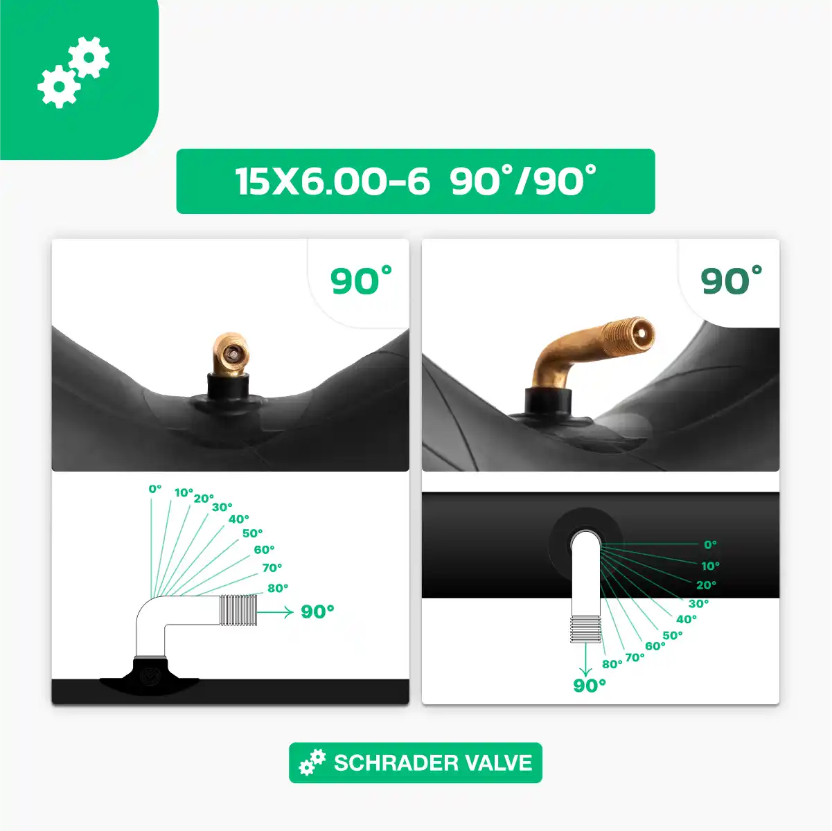 Inner tube 15x6.00-6 lawn tractor valve 90 degrees