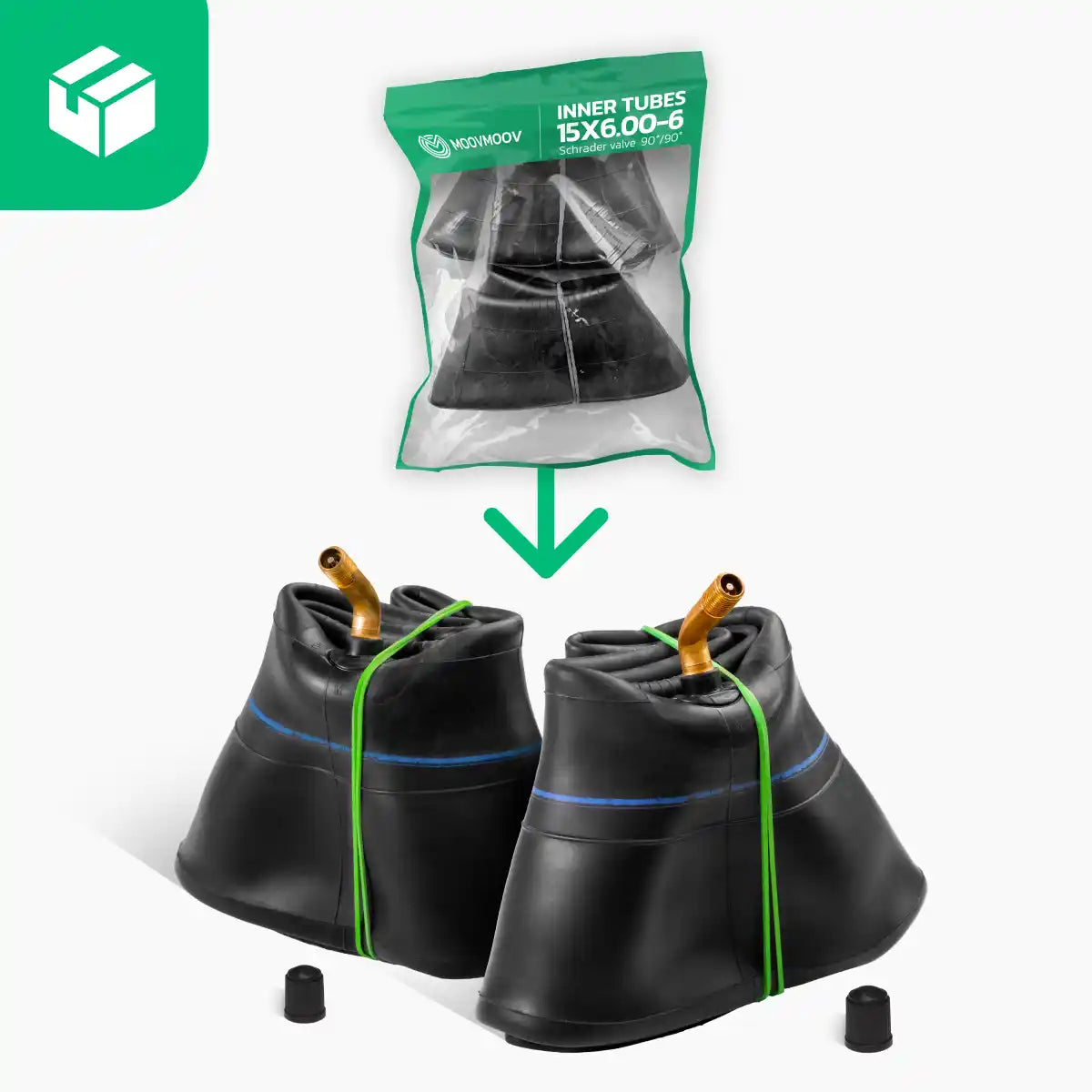 Inner tube 15x6.00-6 lawn tractor bent valve