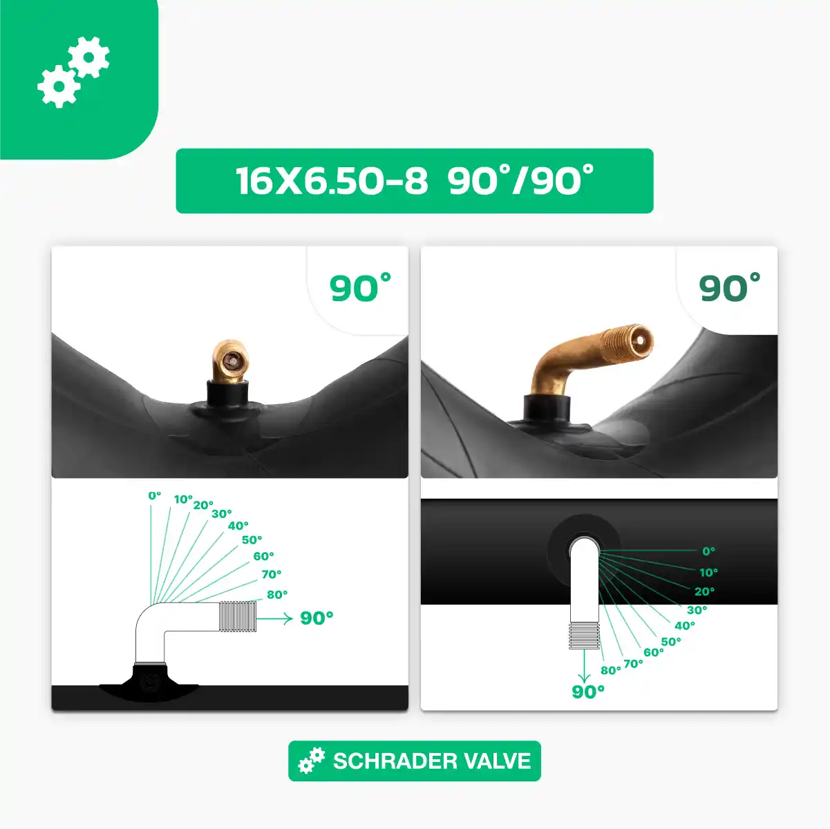 Inner tube 16x6.50-8 bent valve lawn tractor