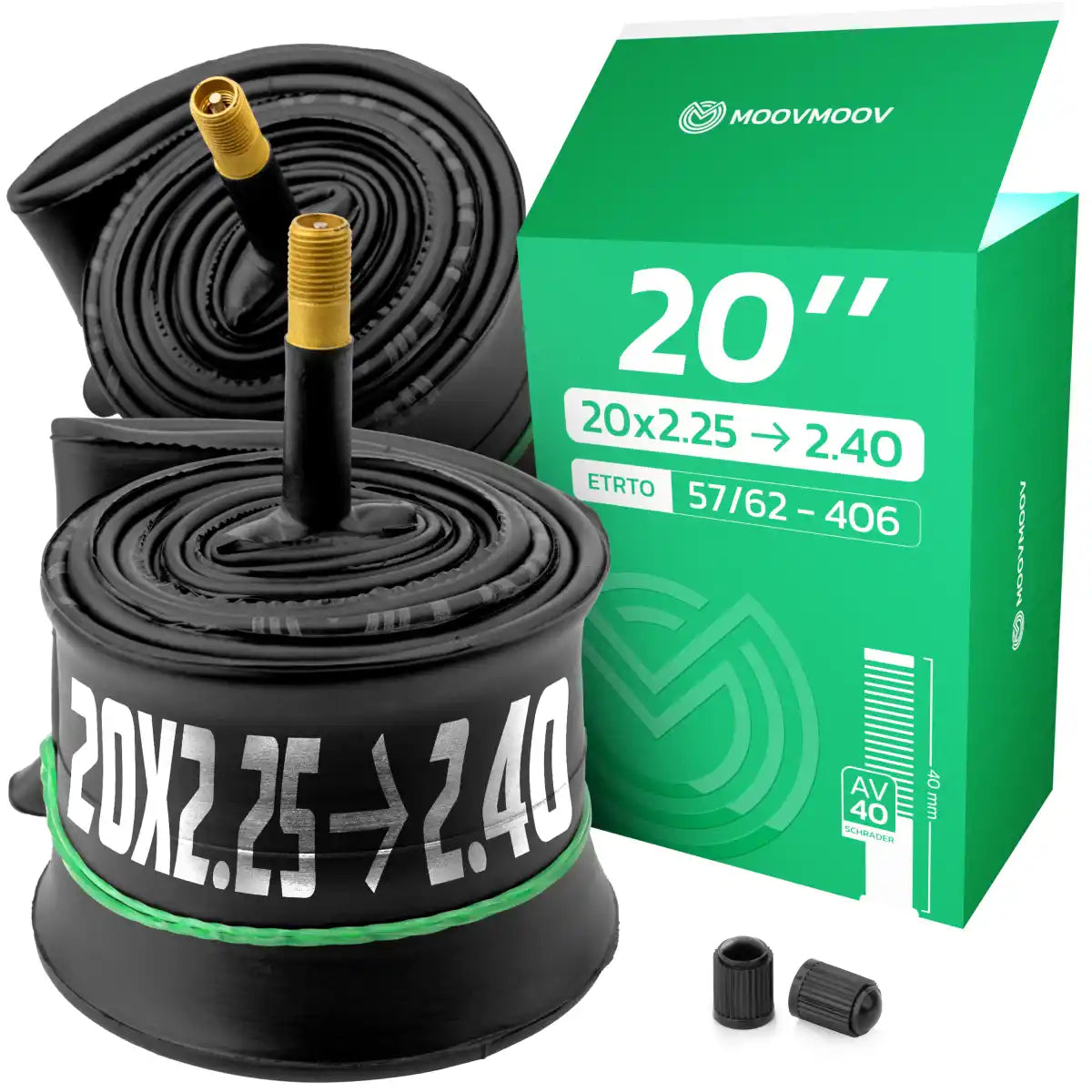 20x2.25 > 2.40 Bike inner Tube with Schrader Valve 40mm
