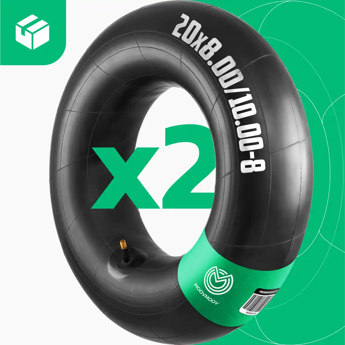 Inner tube 20 x 8 straight valve buggy