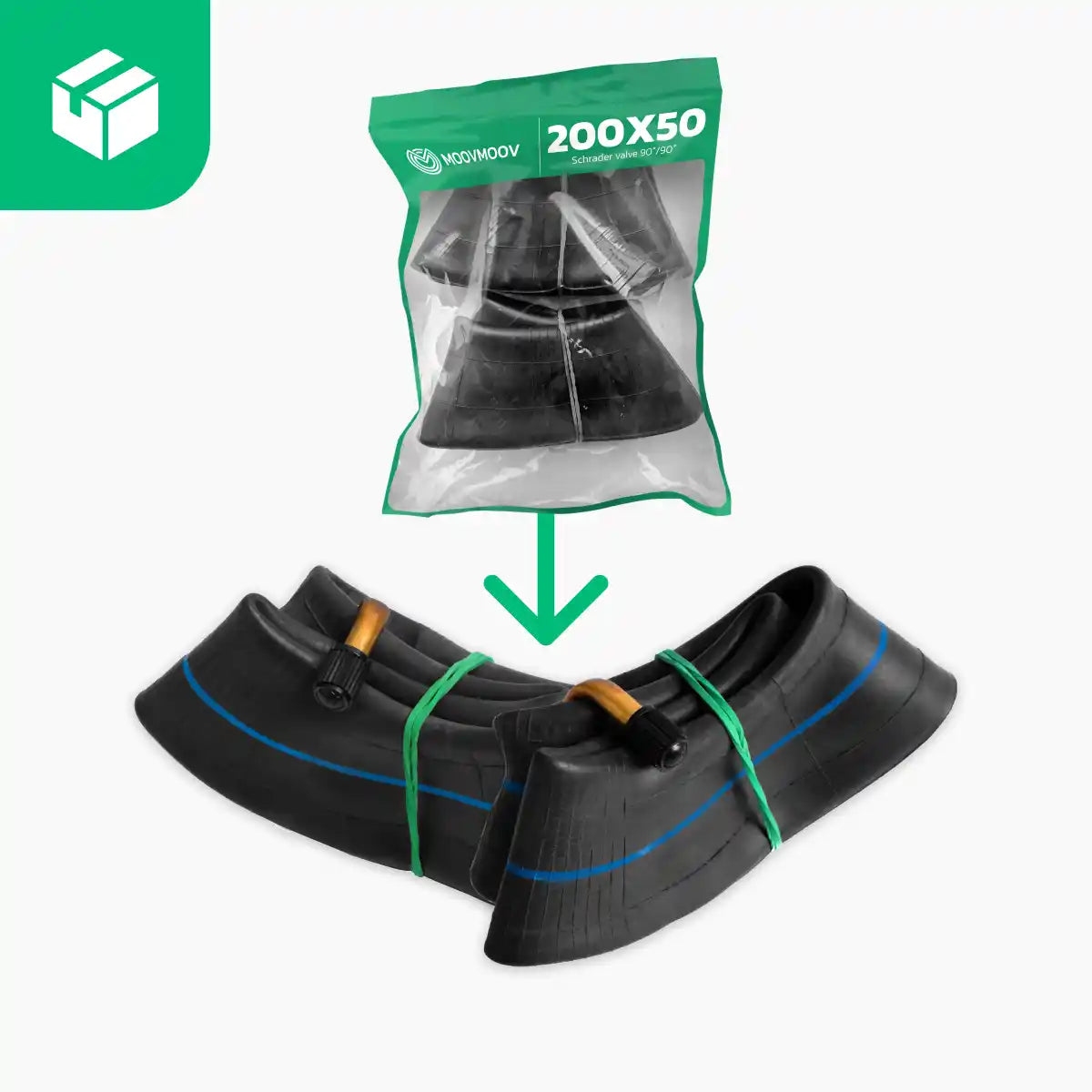 Inner tube 200 x 50 scooter bent valve