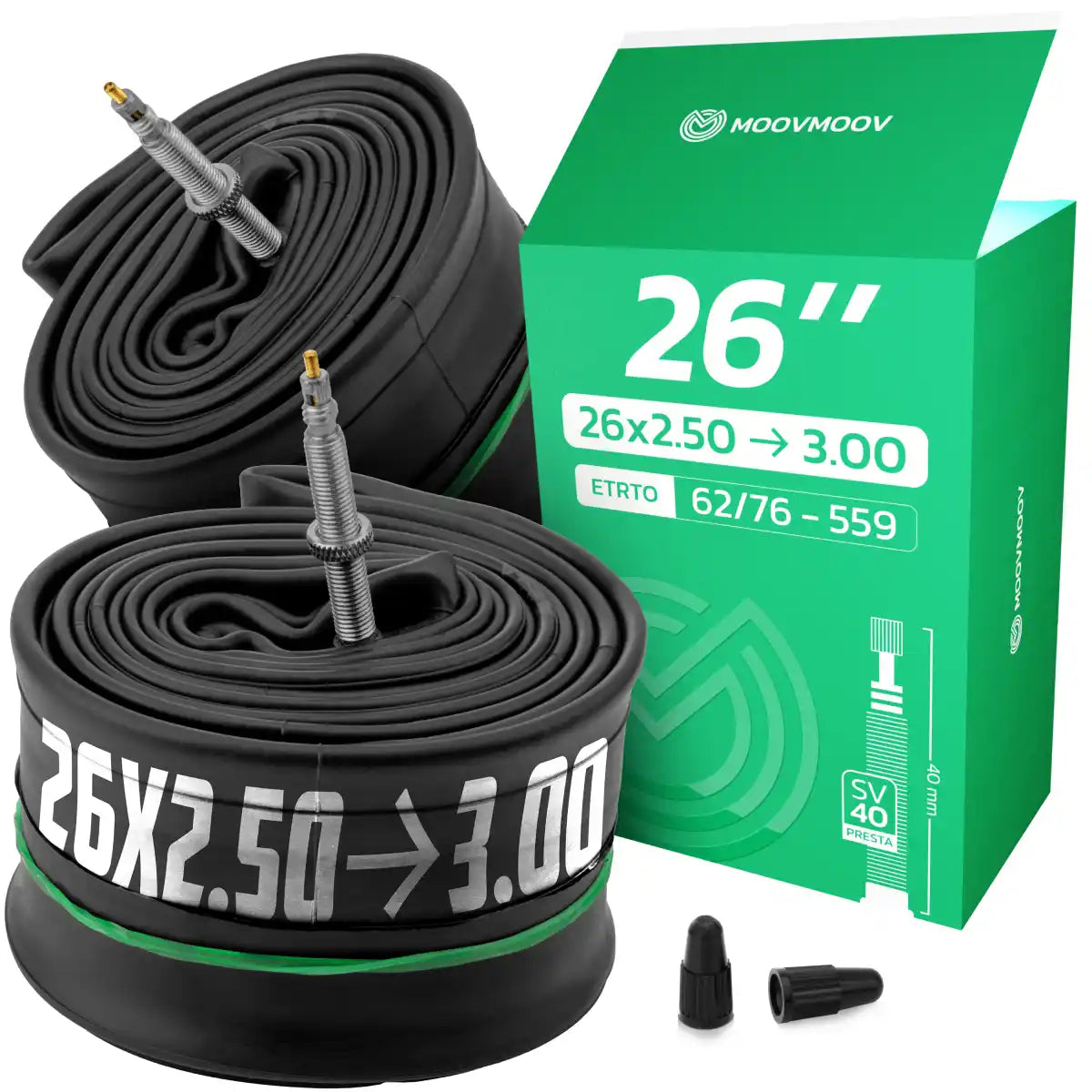 26x2.50 > 3.00 Bike inner Tube with Presta Valve 40mm