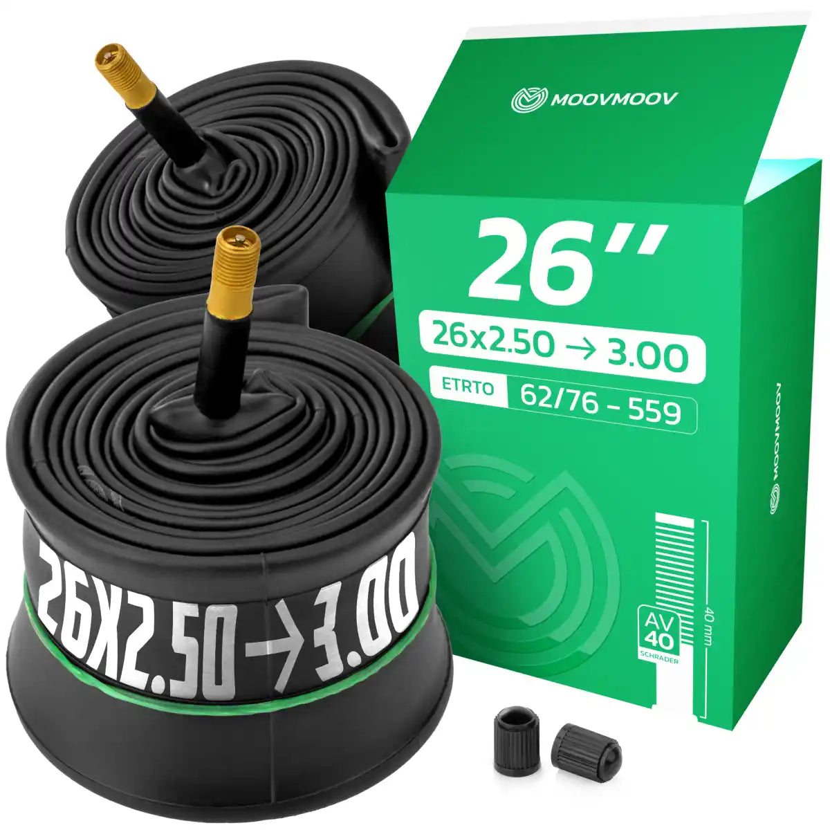 26x2.50 > 3.00 Bike inner Tube with Schrader Valve 40mm