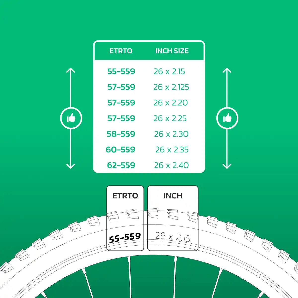 Inner tube compatible 26x2.15 > 2.40 Schrader valve 40mm