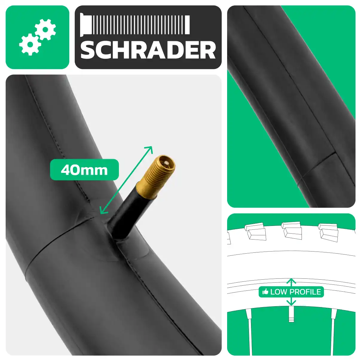 Inner tube for bike 20x2.25 > 2.40 schrader valve