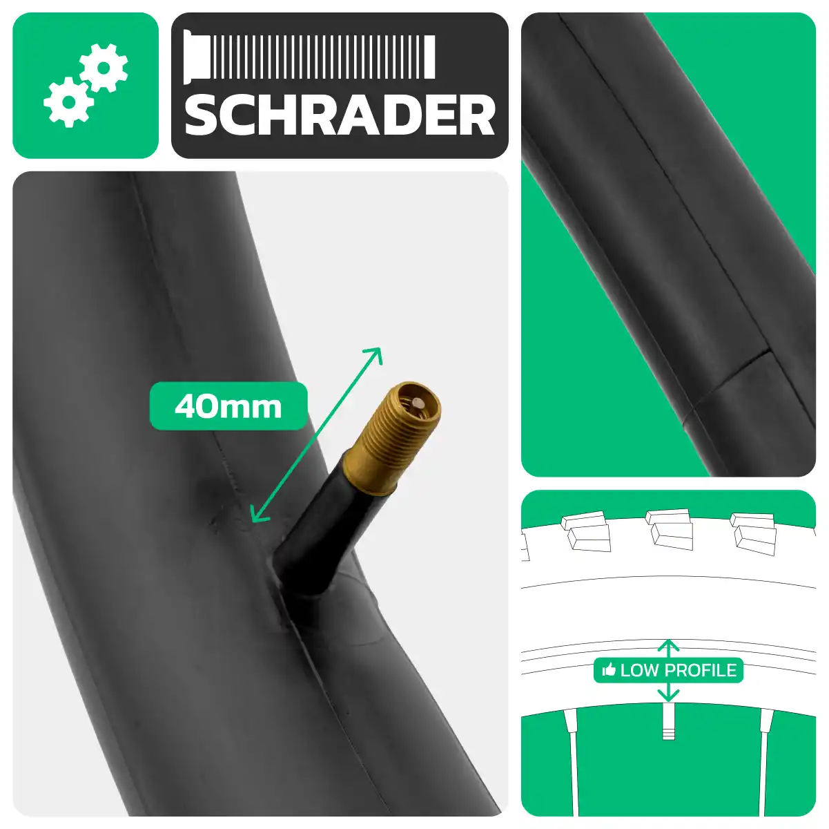 Inner tube for bike 20x2.50 > 3.00 Schrader valve