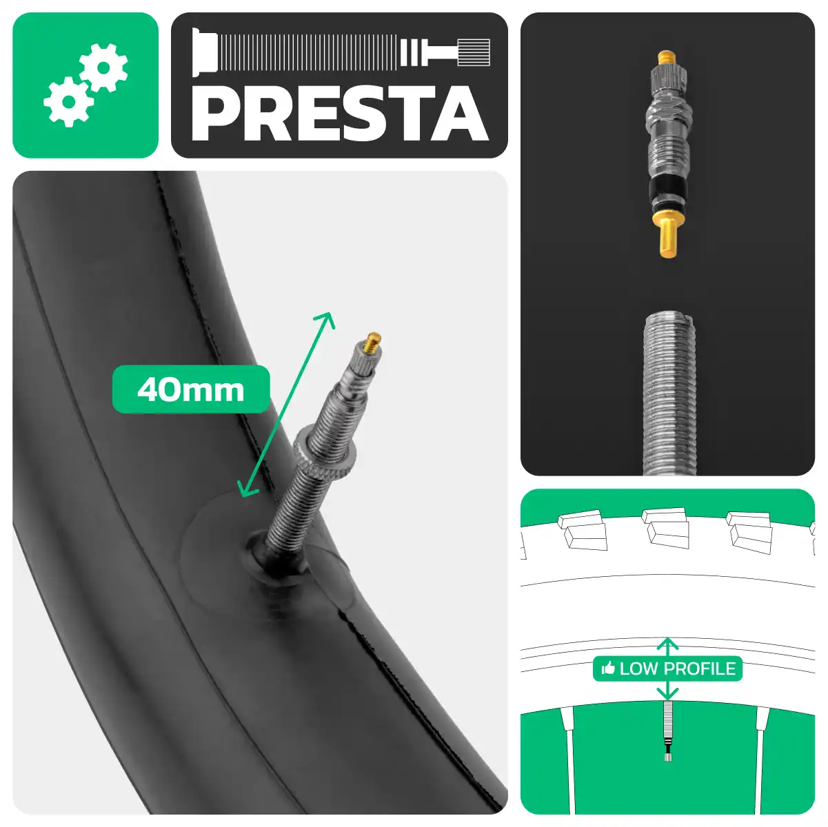 Inner tube for bicycle 26x2.50 > 3.00 presta valve 40mm