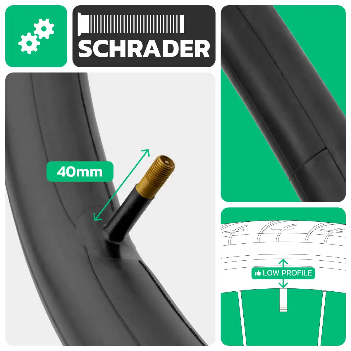 Inner tube for bike 27.5x2.00 > 2.40 Schrader valve 40mm