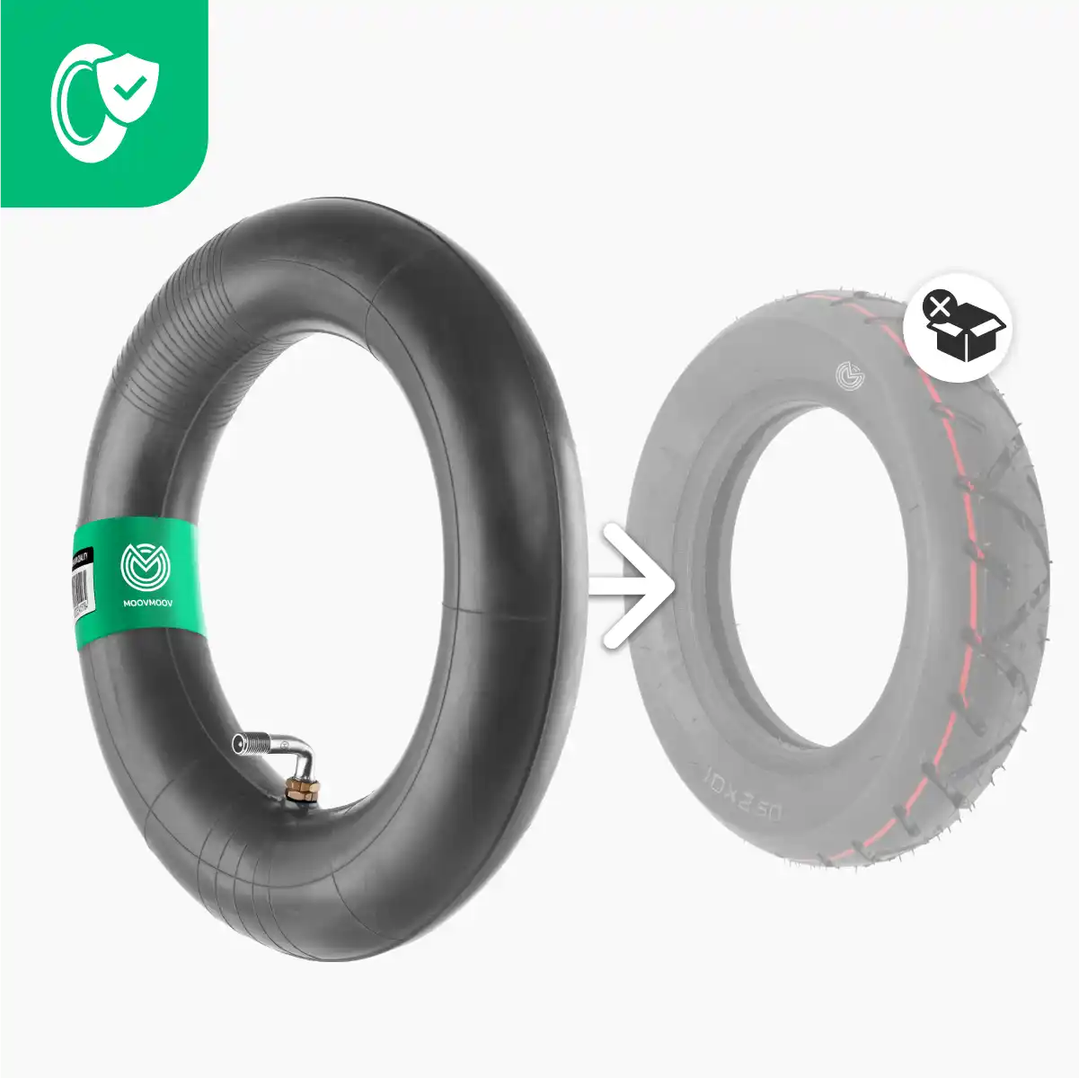 Pushchair inner tube 10x2 angled valve
