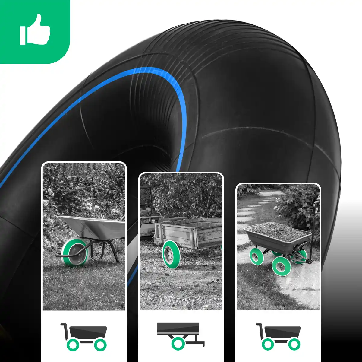 Inner tube trailer 3.50-6 straight valve