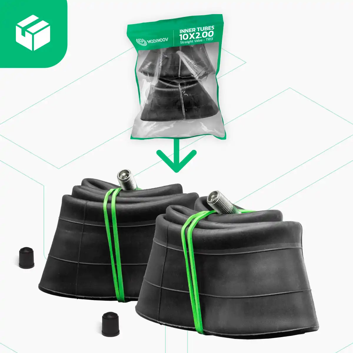 10-inch scooter inner tube 10x2 straight valve