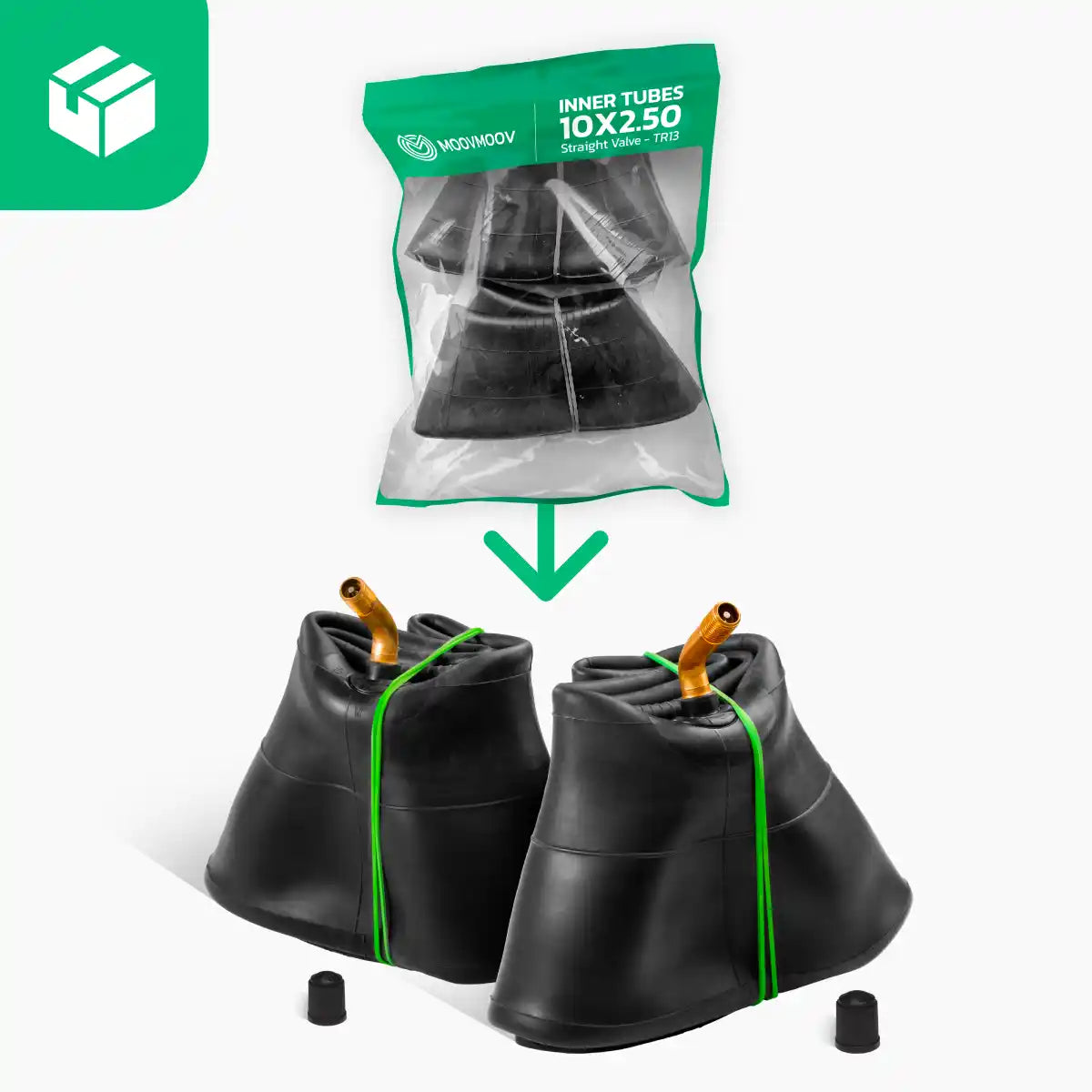 Inner tube scooter 10x2 5 bent valve