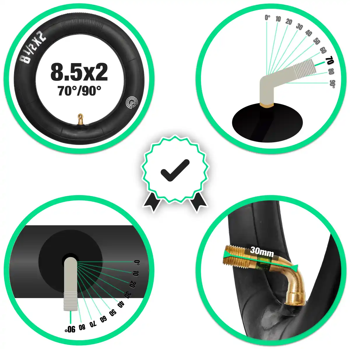 Inner tubes 8.5x2 angled valve