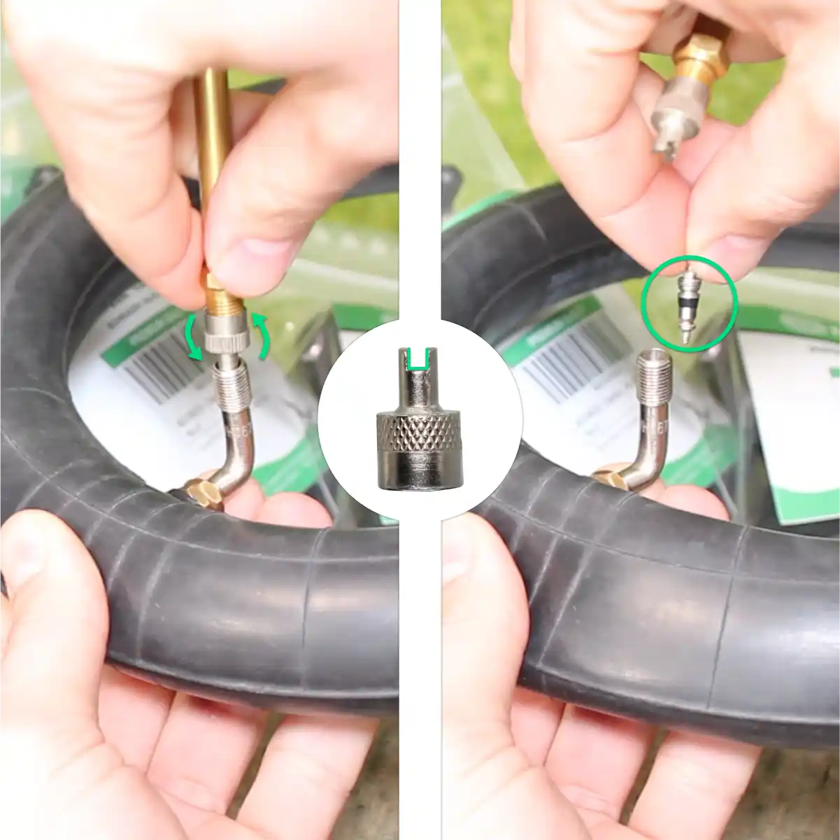Tip for inflating 10 cm bicycle tyre