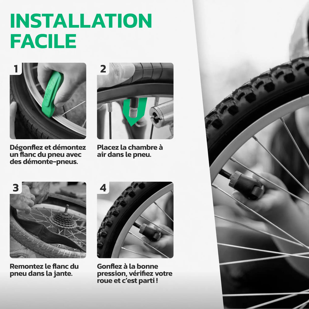 Guide d'installation de la chambre à air 14 pouces MoovMoov