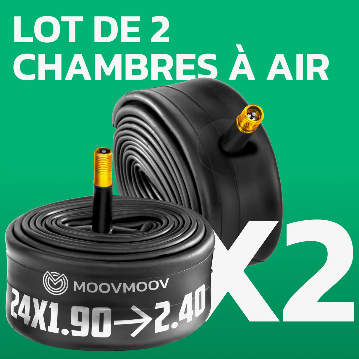 Lot de 2 chambres Ă air 24 pouces MoovMoov
