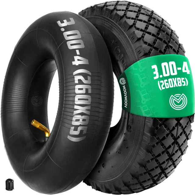 3.00-4 Tyre and Tube with bent Valve
