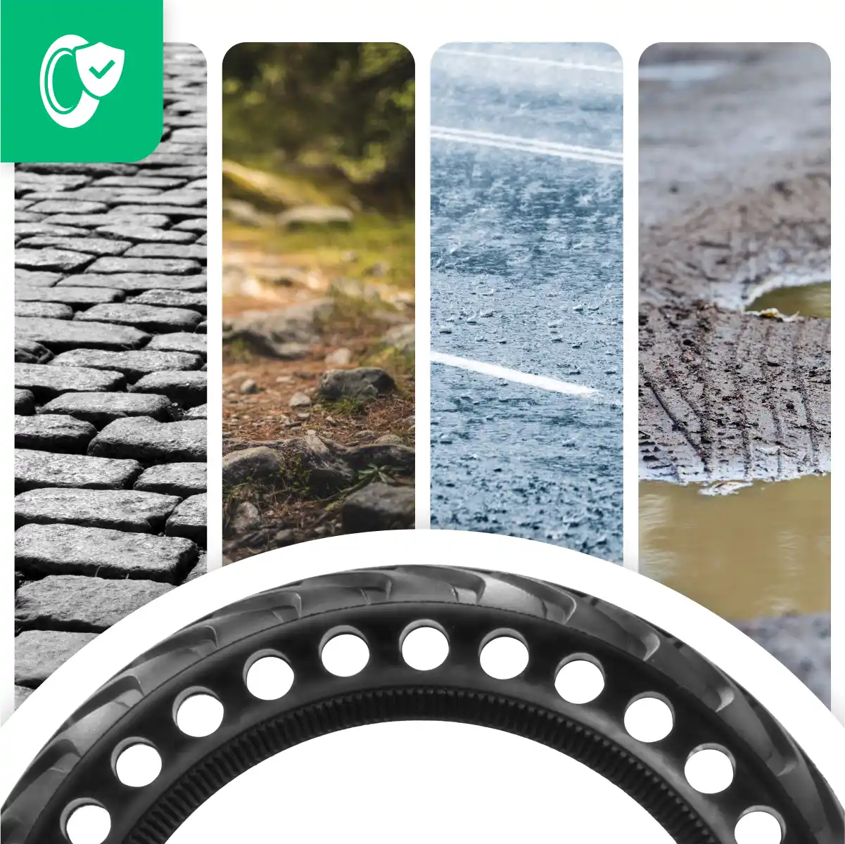 Puncture-proof 8-inch scooter tyre