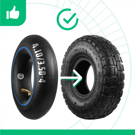 Inflatable tyre 4.10/3.50-4 with inner tube