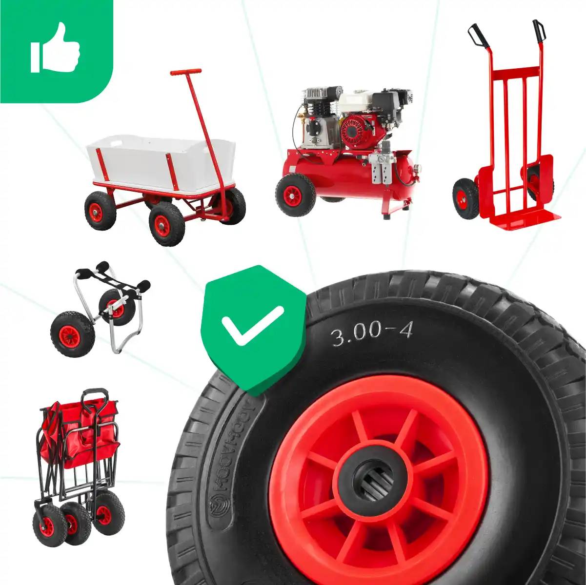 3.00-4 solid tyre hand truck bore 20mm