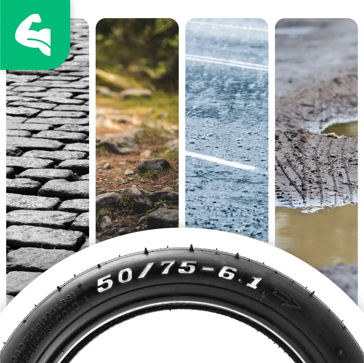 Scooter tyre 50 75 6 1