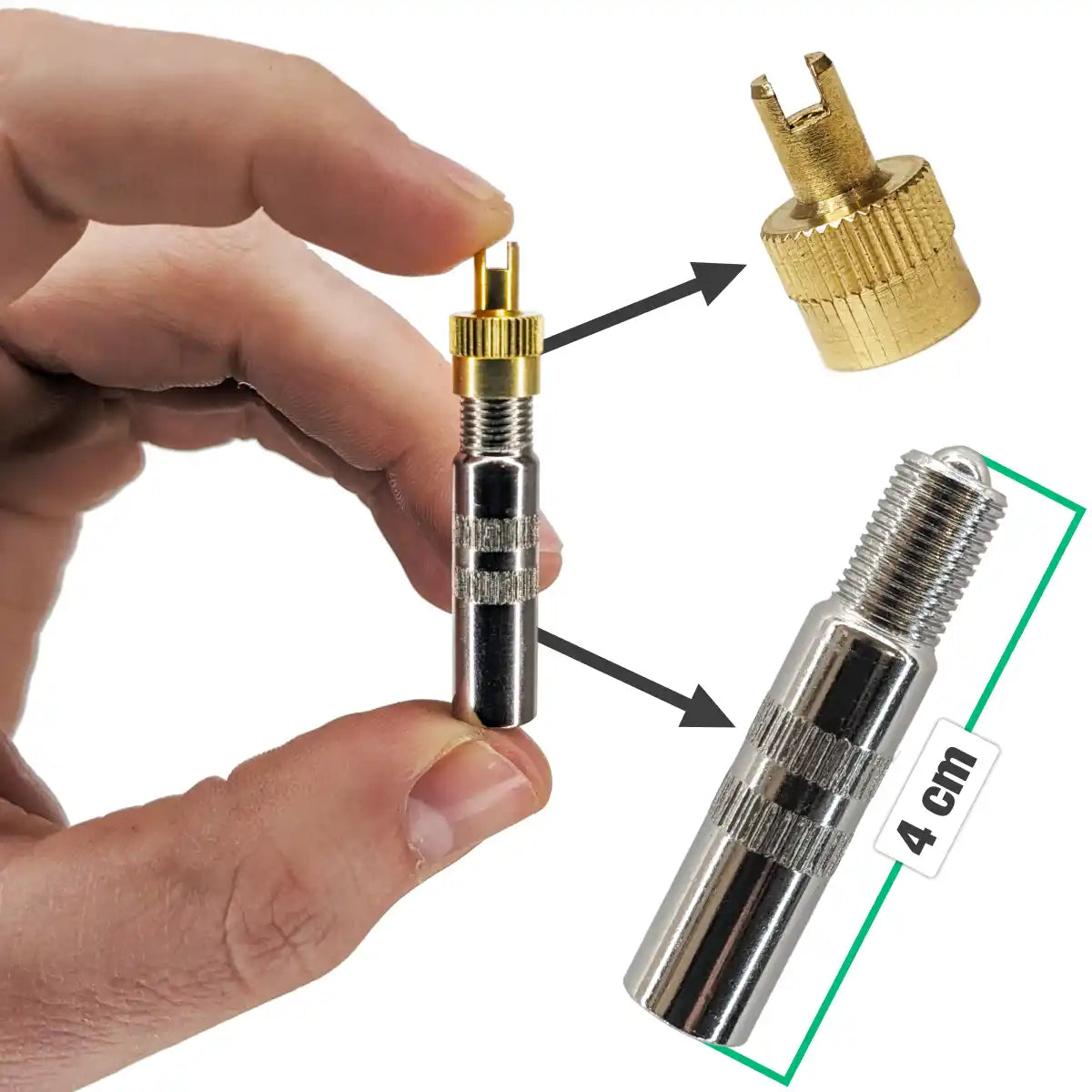 Tyre inflation extension 4 cm