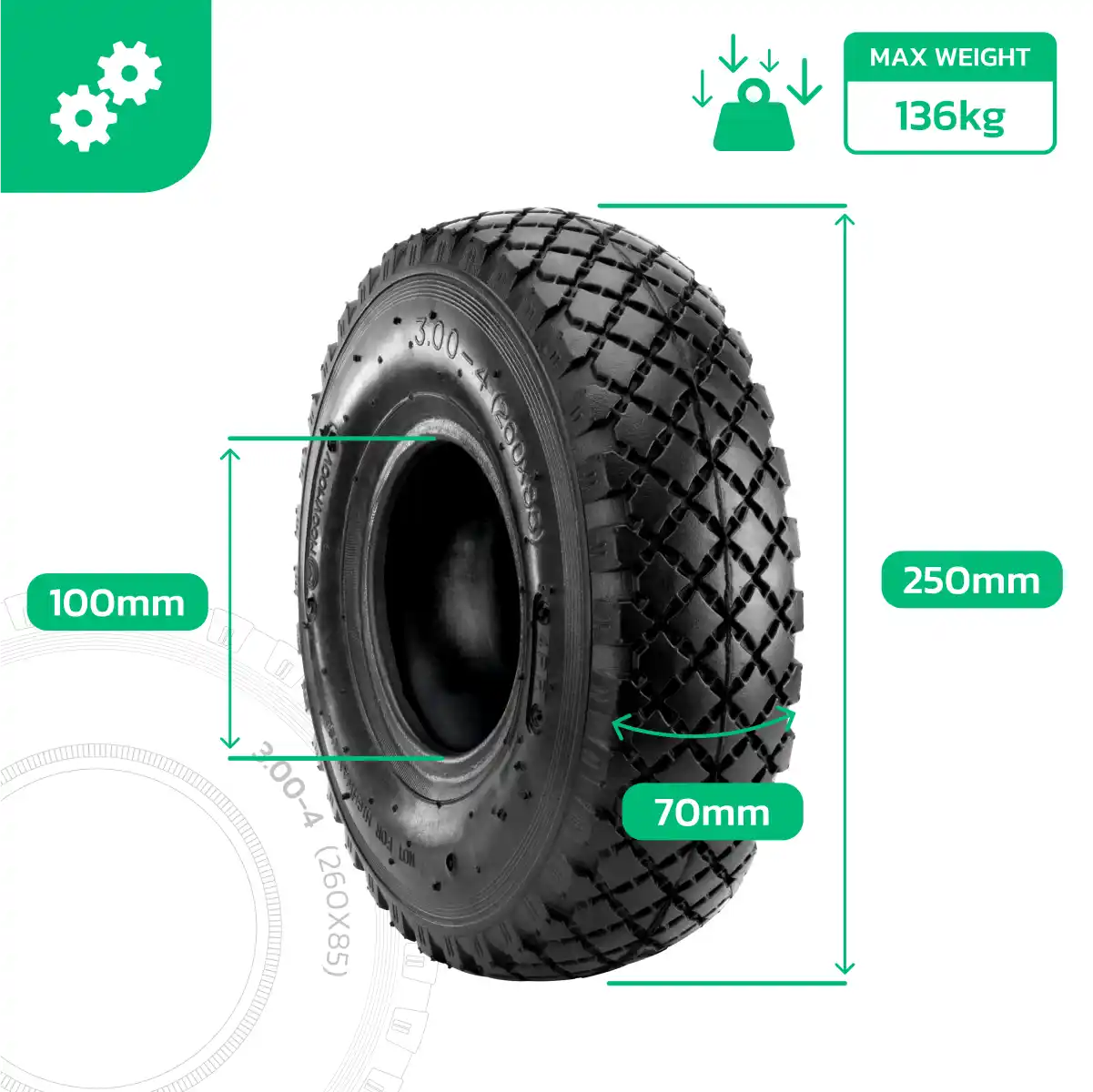 3.00-4 wheel barrow with inner tube bent valve