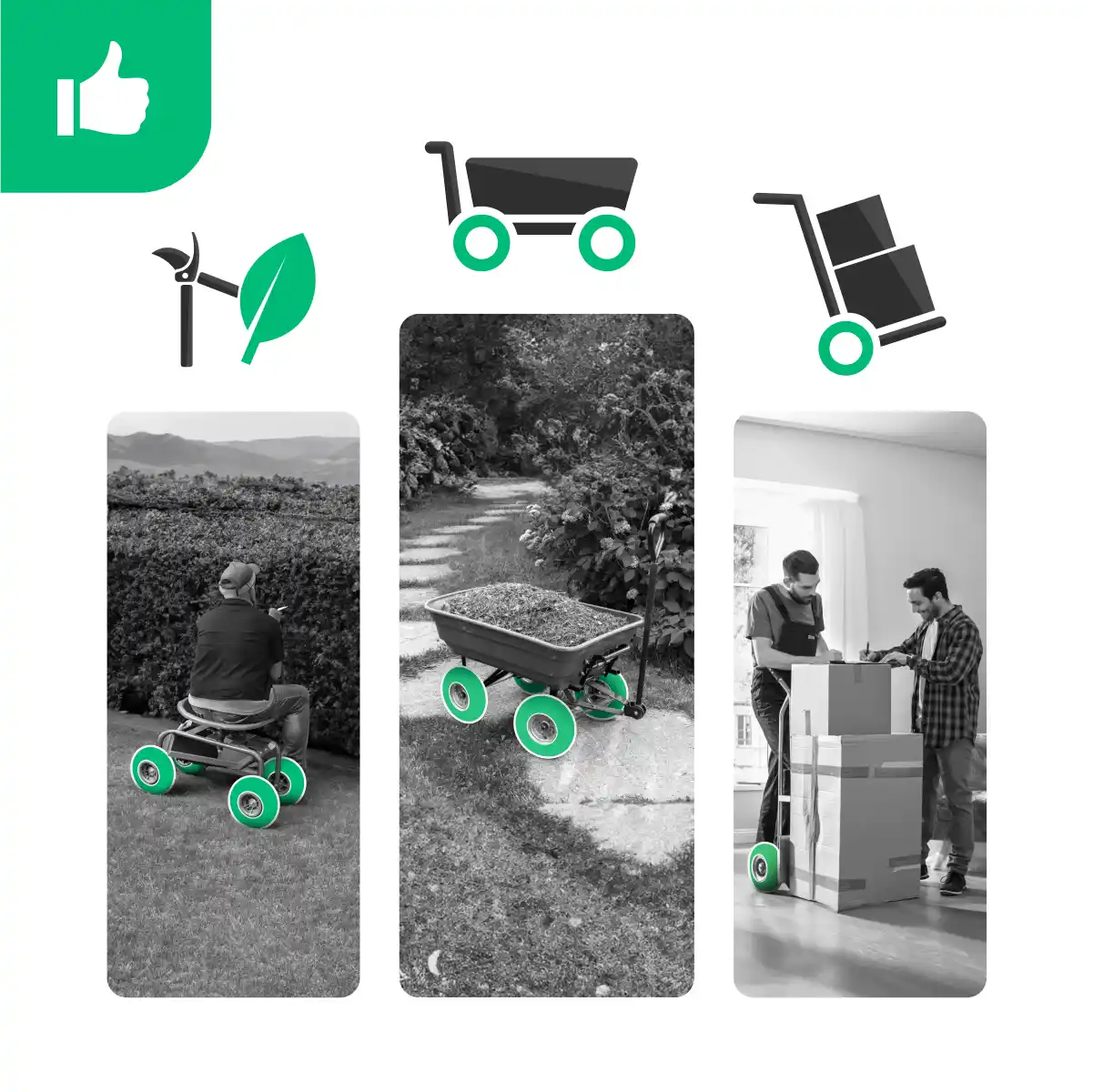 Puncture-proof wheel 4.10/3.50-4 trolley 16mm bore