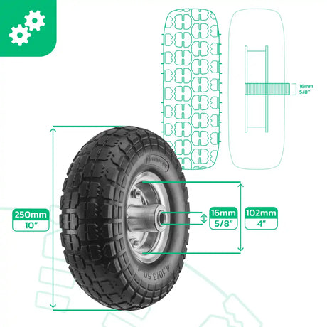 Puncture-proof wheel 4.10/3.50-4 sack truck steel rim