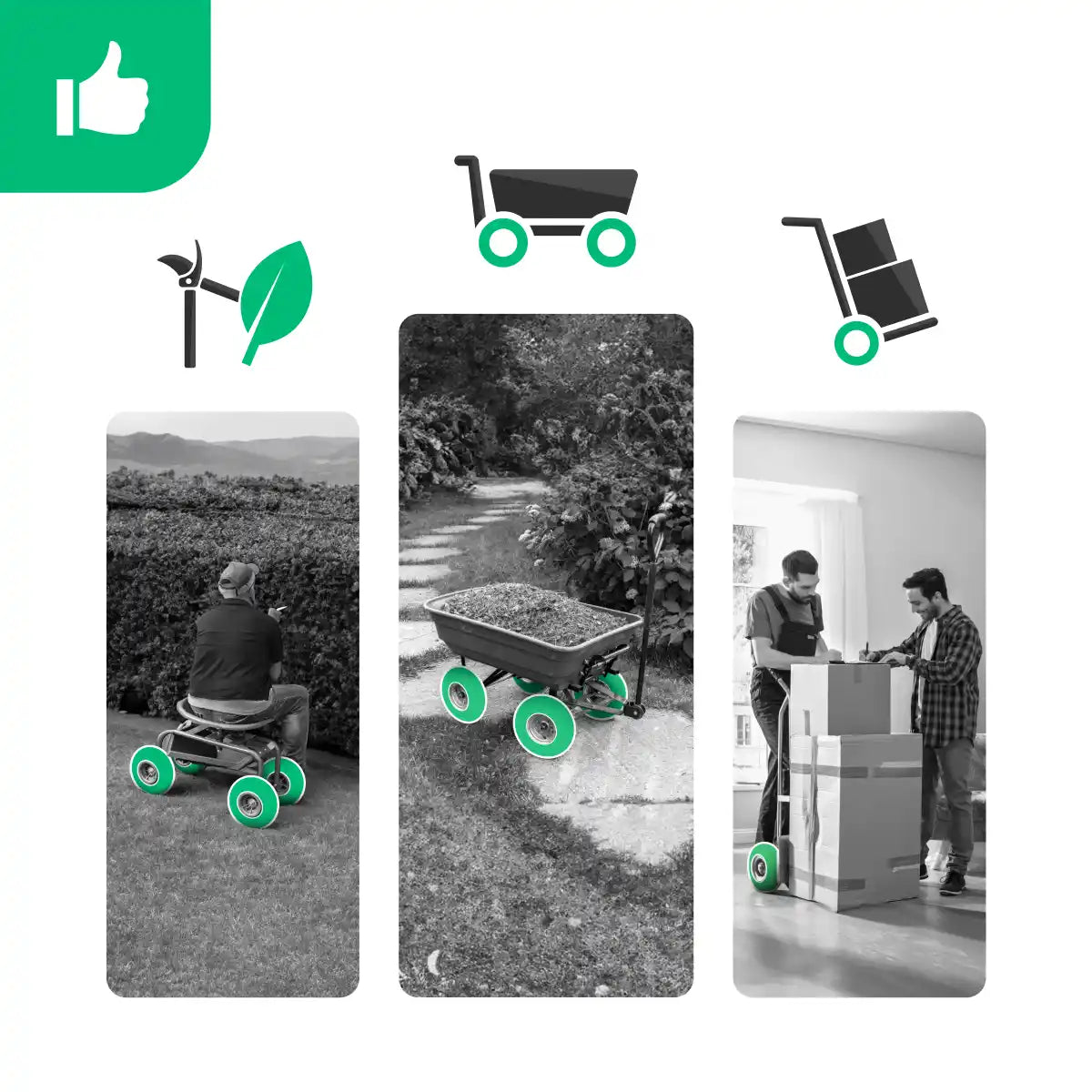 Trolley wheels 4.10/3.50-4 steel rim 20mm bore