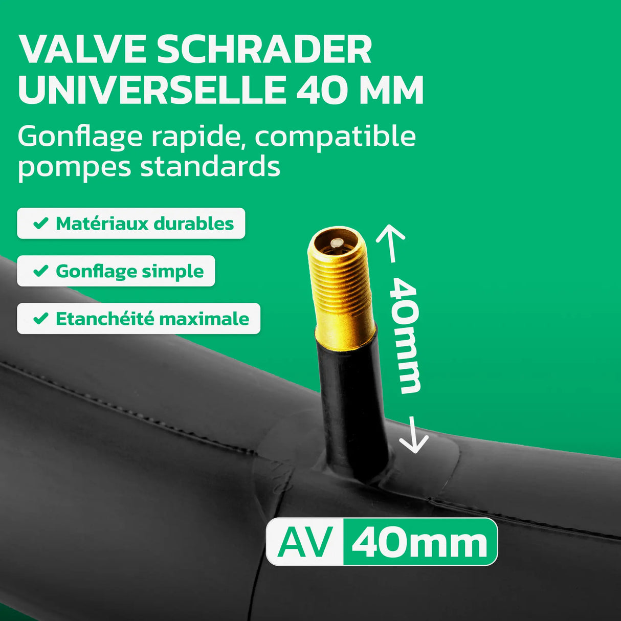 Valve Schrader 40 mm de la chambre à air 24 pouces MoovMoov