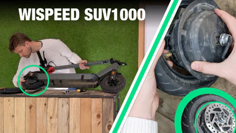 Changer la ROUE ARRIÈRE d’une Trottinette Wispeed SUV1000 - Pneu et Chambre à air