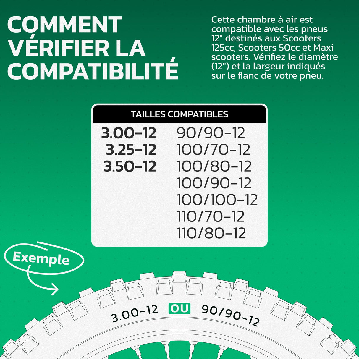 Chambre à air 3.00/3.50-12 valve coudée (JS87C)