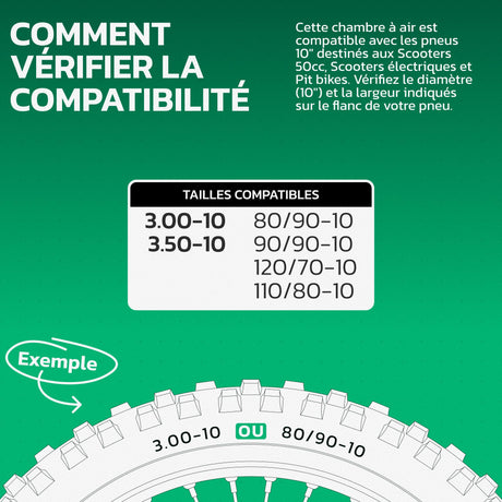 Chambre à air 3.00/3.50-10 valve coudée (JS87C)
