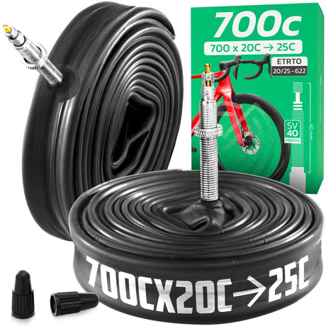 Chambre à air 700C MoovMoov pour pneus de 700x18C à 700x25C, valve Presta 40 mm