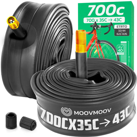 Chambre à air 700C MoovMoov pour pneus de 700x35C à 700x43C, valve Schrader 40 mm