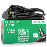 Chambre à air moto 14 pouces MoovMoov pour pneus 90/90-14 à 3.25-14, valve TR4