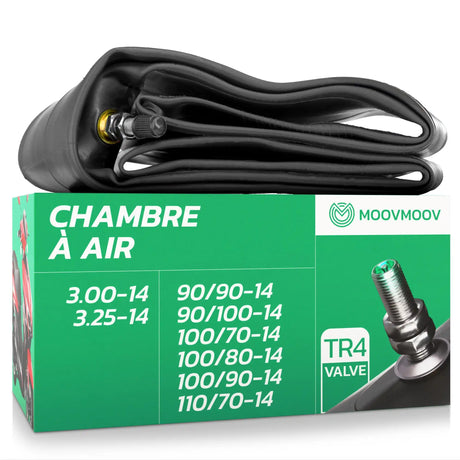 Chambre à air moto 14 pouces MoovMoov pour pneus 90/90-14 à 3.25-14, valve TR4