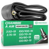 Chambre à air moto 19 pouces MoovMoov pour pneus de 100/100-19, 120/70-19, 110/80-19, 120/80-19, 3.50-19 et 3.75-19, valve TR6