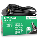 Chambre à air moto 17 pouces MoovMoov pour pneus 90/90-17 à 3.25-17, valve TR4
