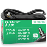 Chambre à air moto 14 pouces MoovMoov pour pneus 70/90-14, 70/100-14, 80/80-14, 90/70-14, 2.50-14 et 2.75-14, valve TR4