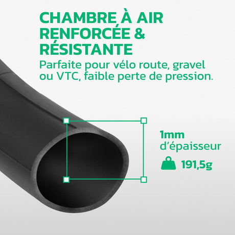 Chambre à air 700C en caoutchouc butyle renforcé MoovMoov