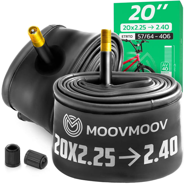 Chambre à air 20 pouces MoovMoov pour pneus de 20x2.25 à 20x2.40, valve Schrader 40 mm