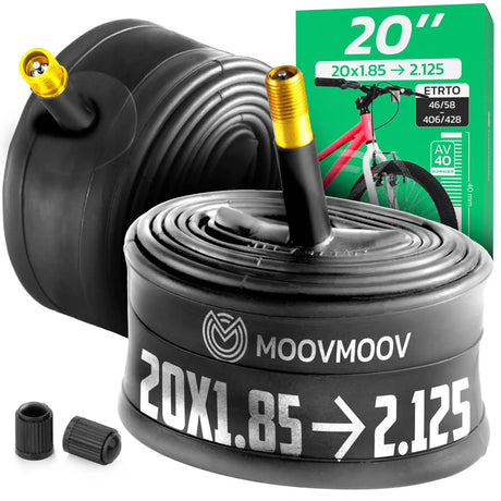 Chambre à air 20 pouces MoovMoov pour pneus de 20x1.85 à 20x2.125, valve Schrader 40 mm