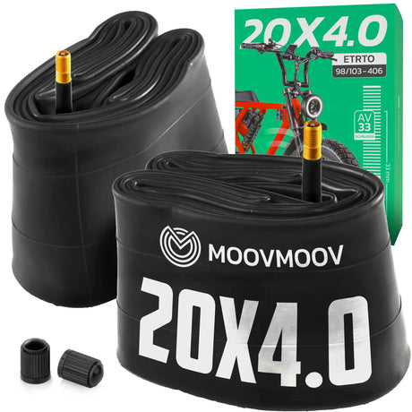 Chambre à air 20x4.0 Fatbike MoovMoov pour pneus Fatbike 20x4.0, valve Schrader 33 mm